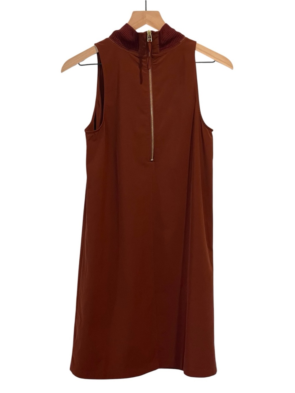 Athleta Initiative Sleeveless Mock Neck Mini Dress in Adirondack Brown, Size XS - Picture 3 of 15